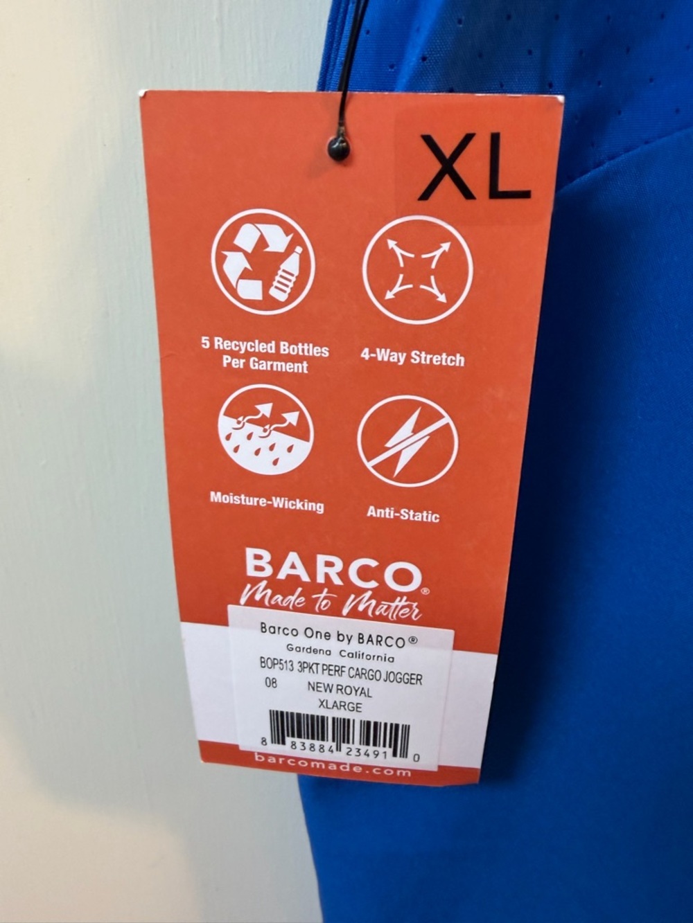SCRUBS Barco One Royal Blue Blue Drawstring Scrubs joggers XL - Picture 7 of 10